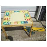 Vintage child size table plus chain...