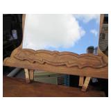 Antique wood 4-drawer vanity with D...