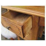 Antique wood 4-drawer vanity with D...