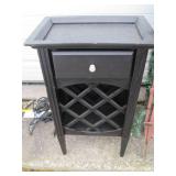 Black wood single drawer dual purpo...