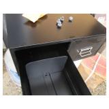 Black metal 2-drawer oversized inde...