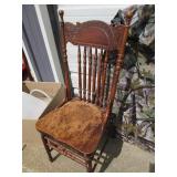 Gorgeous Antique wood high back din...