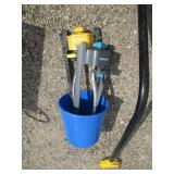 Snow Shovels and lawn sprinklers...