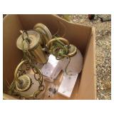 Pair of Antique brass tone hanging ...