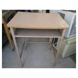 Pair of metal framed wood top stude...