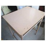 Pair of metal framed wood top stude...