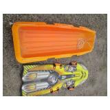 (2) Down hill snow sleds...
