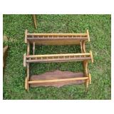 Wood quilt rack and pair of non-mat...