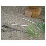 Long handled Fishing nets and rods...