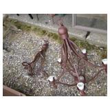 Pair of Metal framed chandeliers st...