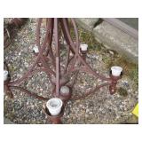 Pair of Metal framed chandeliers st...