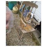 Vintage Weathered wood rocking chai...