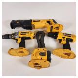 Lot Of 4 DeWalt 18v Power Tools