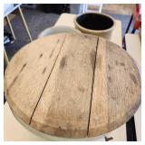 6 Gallon Redwing Crock With Handles And Wood Top