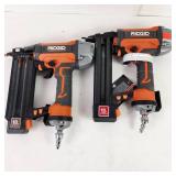 Lot Of 2 Ridgid Tools R150F3F3 Finish Stapler 18GA  And R213BNF3 Brad Nailer 18GA