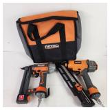 Ridgid 18GA  Angle Finish Nailer R250AFE And Ridgid Finish Stapler R150FSF3 Soft Bag