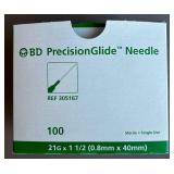 BD PrecisionGlide Needle 21G x 1-1/2"