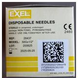 Exel Hypodermic Disposable Needles 30G x 1/2"