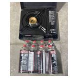 Butane Stove with 8 Cans of Fuel