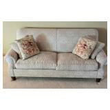 Vanguard Upholstered Ivory Brocade Sofa