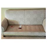 Vanguard Upholstered Ivory Brocade Sofa