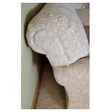 Vanguard Upholstered Ivory Brocade Sofa