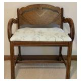 Vintage Art Deco Upholstered Bench or Vanity Chair