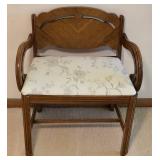Vintage Art Deco Upholstered Bench or Vanity Chair
