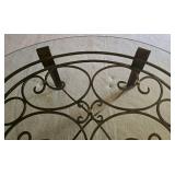 Unique Crate & Barrel Wrought-Iron/Glass Coffee Table