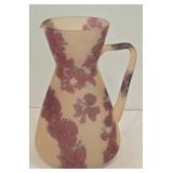 Stunning Vintage Israel Rueven Hebron Blown Glass Pitcher
