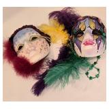 Pair of Plaster-Cast Mardi Gras Masks
