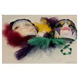 Pair of Plaster-Cast Mardi Gras Masks