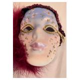 Pair of Plaster-Cast Mardi Gras Masks