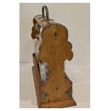 Vintage Oak Tantalus with Crystal Decanters and More