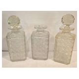 Vintage Oak Tantalus with Crystal Decanters and More