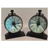 Pair of Pottery Barn Railway Regulator Clock Replicas