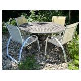 Metal Table with Four Chairs