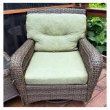 Pair of Patio Chairs, Ottoman and Coordination Accent Table