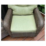 Pair of Patio Chairs, Ottoman and Coordination Accent Table