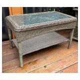 Pair of Patio Chairs, Ottoman and Coordination Accent Table