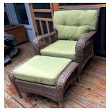 Pair of Patio Chairs, Ottoman and Coordination Accent Table