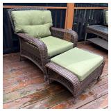 Pair of Patio Chairs, Ottoman and Coordination Accent Table
