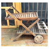 Charming Wooden Patio Cart