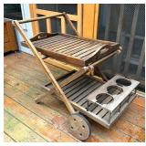 Charming Wooden Patio Cart