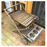 Charming Wooden Patio Cart