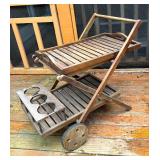 Charming Wooden Patio Cart