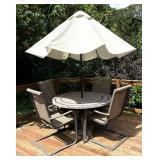 Patio Table with Four Chairs and Umbrella