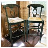 Pair of Pottery Barn Caned Seat Stools