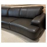 Dark Brown Leather Sectional Sofa / Couch