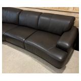 Dark Brown Leather Sectional Sofa / Couch